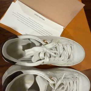 Louis Vuitton White and Brown Sneakers